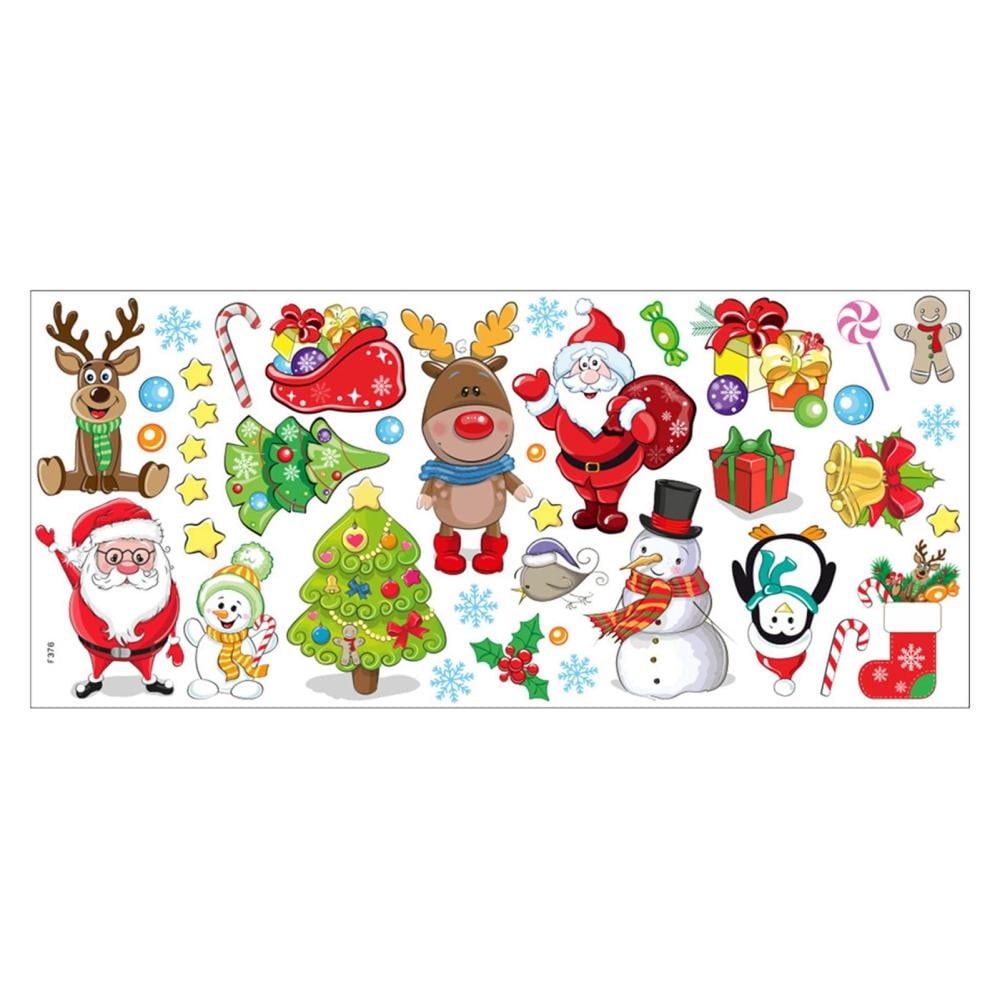 Lot De 9 Autocollants Fenêtre Noël - Décoration électrostatique, Sans Colle, Réutilisable, Motifs Festifs