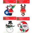 thumbnail image 1 of Christmas Window Clings: Santa Claus, Reindeer, Snowman and Santa Face, 4 Sheets, 1 of 1