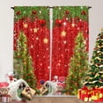 thumbnail image 1 of Christmas Window Curtain Glitter Red Bokeh Print Curtains for Living Room Winter Xmas Tree Curtains Home Decor Rod Pocket Darkening Drapes for Bedroom 84 in x 84 in, 1 of 5