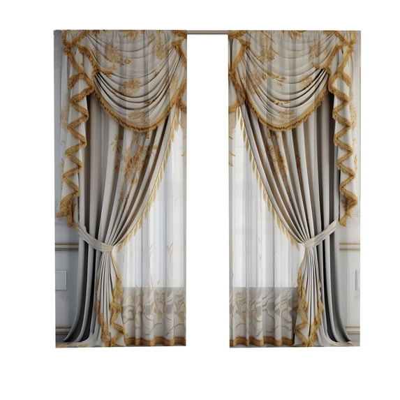 Christmas Window Curtains 65 x 59 inch,Merry Xmas Traditional Winter Season Theme Window Treatments for Bedroom Living Room Kitchen 3D Digital Printing Drapes 2 Panels Set