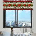 thumbnail image 1 of Christmas Window Curtains, Holiday Decorations, Festive Christmas Style Window Drapery for Holiday Home Decor, Red White Green Polyester Hanging Curtain for Christmas Tree Themed Scene, 1 of 7