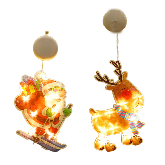 Christmas Window Decor Lights, Sucker Window Hanging Light String Christmas Party Decor Gift, Small