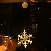 Christmas Window Decorations,Snowflake Christmas Window Lights with Suction Cup, Winter Snowflake Window Lights Decorations,Christmas LED Snowflake Santa Deer Hanging Sucker Lamp Window Decoration