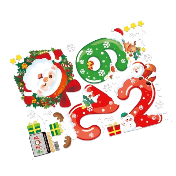 Christmas Window Decors 2026 Santa Digital Sticker Peeling Party Decoration For Home Retail