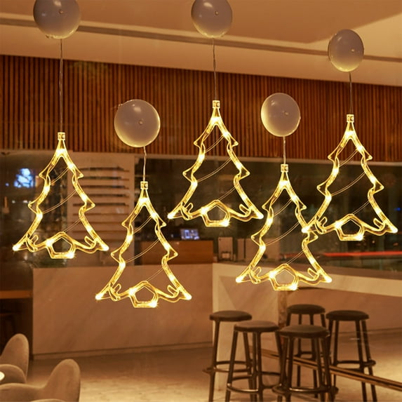 Christmas Window Light Bell Shape, LED Suction Cup Window Decoration with Rope Light, Holiday Party Indoor Outdoor Wall Hanging Christmas LED Lights