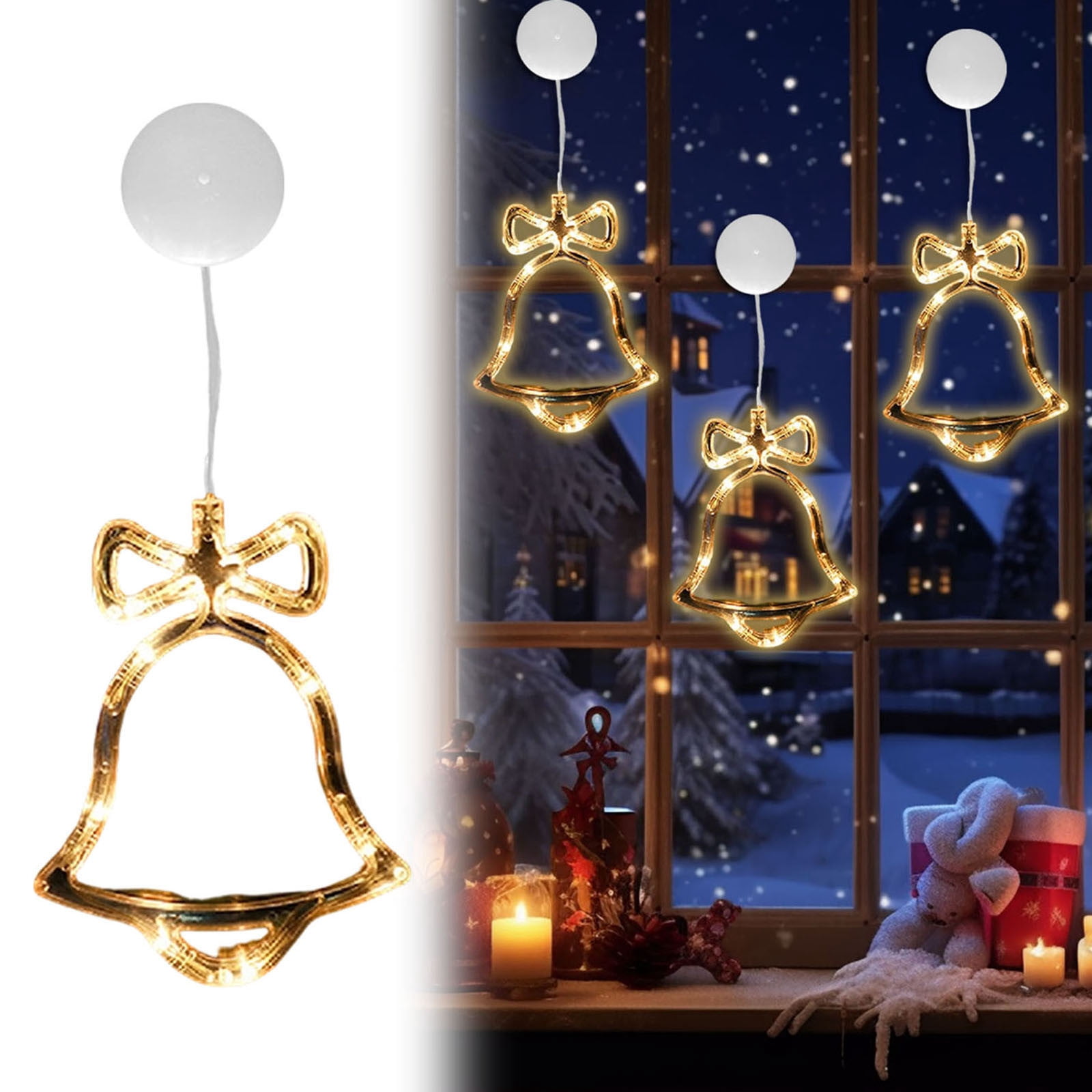Christmas Window Lights Decorations Battery Powered Christmas Hanging