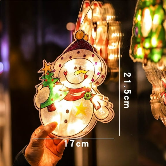 Christmas Window Lights, LED Christmas Window Decorations With Suction Hanger, Battery Operated Christmas Light Up Window Decor, Gifted Box For Xmas Party
