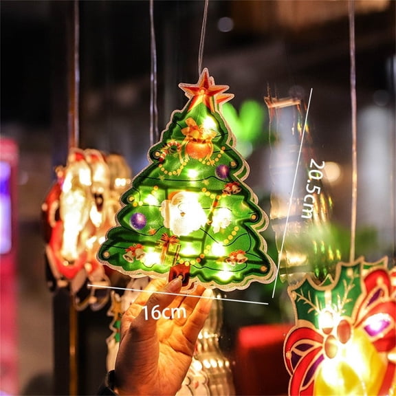 Christmas Window Lights, LED Christmas Window Decorations With Suction Hanger, Battery Operated Christmas Light Up Window Decor, Gifted Box For Xmas Party