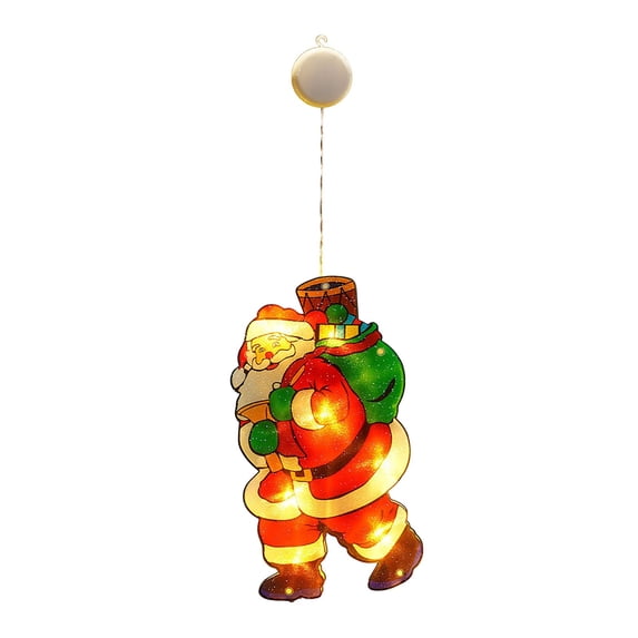 Christmas Window Lights, Warm LED Hanging Window Decorative Lamp Battery Operated for Fireplace Wall Front Door Xmas Holiday Indoor Home Decor