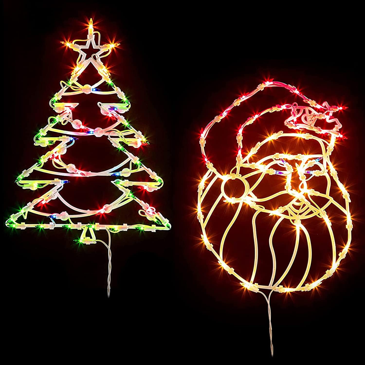 Christmas Window Silhouette Lights 2 Pack with 100 Bulbs for Holiday