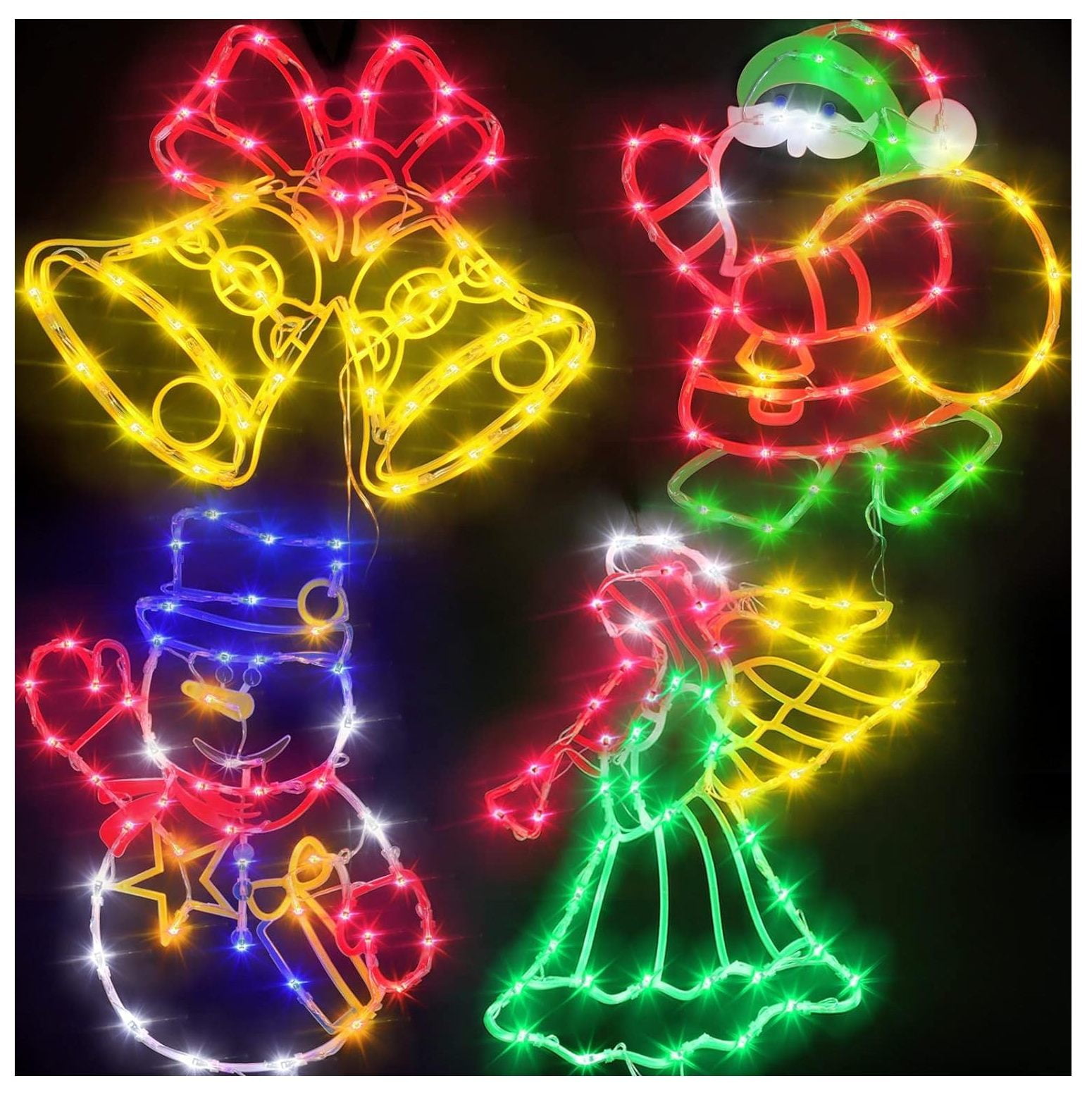 Christmas Window Silhouette Lights Decorations 16in Pack of 4 Sign