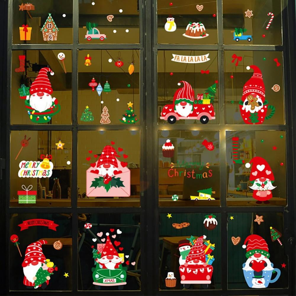 Christmas Window Stickers, PVC DoubledSided Window Clings Snowflake