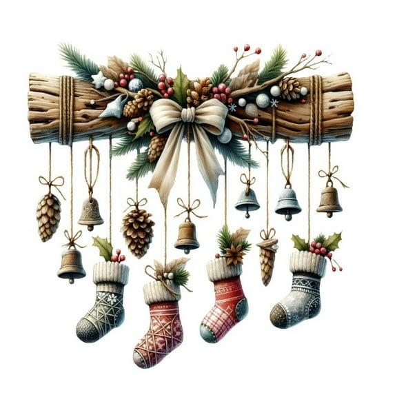 Christmas Window Stickers Pvc Wall Decals Stocking Bells Refrigerator Toilet Decor Holiday Themed Adhesive Removable Decorations For Home Office Glass Door Winter Seasonal Display