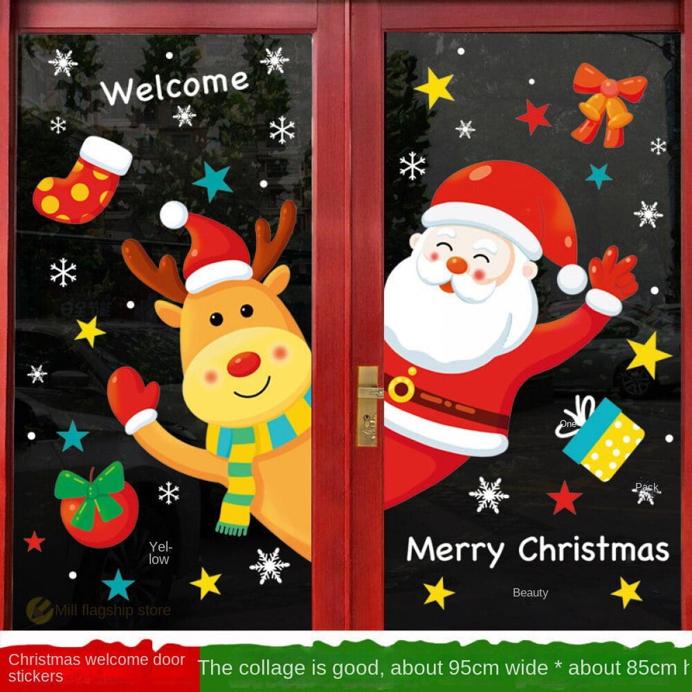 Christmas Window Stickers,Reusable Double Sided Window Decals, PVC
