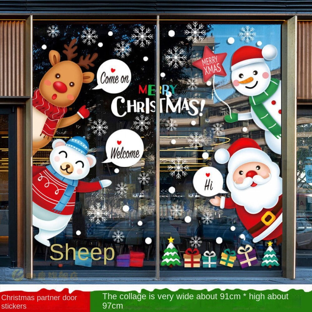 Christmas Window Stickers,Reusable Double Sided Window Decals, PVC