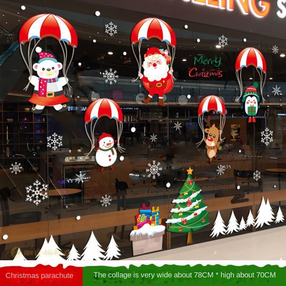 Christmas Window Stickers,Reusable Double Sided Window Decals, PVC