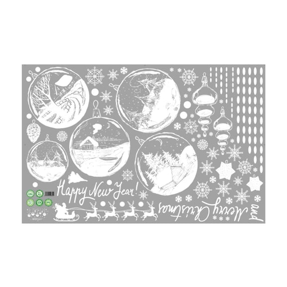 Christmas Window Stickers – Static Cling Snowflake Decals for Glass Doors, Mirrors, Shop Windows – Large Removable Holiday Decorations