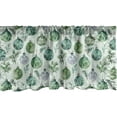 thumbnail image 1 of Christmas Window Valance Pack of 2, Illustration of Balls Globes and Pine Leaves Xmas Time Family Love, Rod Pocket Curtain Valances for Kitchen Bedroom, 54" X 18", Pale Mint Green and White, 1 of 3