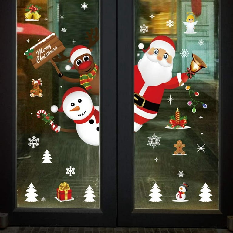 Christmas Snow Tracks - Santa Boot Reindeer and Elf Reusable Plastic  Stencils for Floor Wall Window Door Decoration - 4 ct (PG01515) 