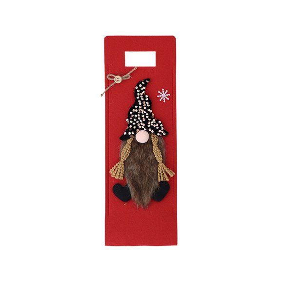 Christmas Wine Bottle Cover Bag – Soft Reusable Holiday Decoration for Red Wine, Champagne – Cute Festive Bottle Wrap for Christmas Dinner Table, Party, Gift Display