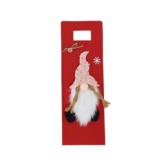 Christmas Wine Bottle Cover Bag – Soft Reusable Holiday Decoration for Red Wine, Champagne – Cute Festive Bottle Wrap for Christmas Dinner Table, Party, Gift Display