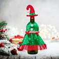 thumbnail image 1 of Christmas Wine Bottle Cover, Christmas Wine Bottle Cover Dress Clothes Set ,Handmade Wine Bottle Decorative Covers ,Wine Bottle Gift for Christmas Decorations Xmas Party Dinner Holiday Table Decor, 1 of 7