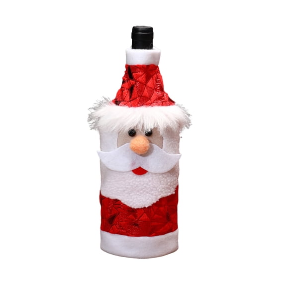 Christmas Wine Bottle Cover Santa Snowman Reindeer Red Wine Bottle Cover Holiday Table Decoration for Wine Champagne Beer Bottle