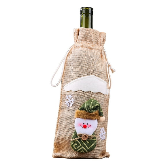 Christmas Wine Bottle Cover Wine Gift Bags with Drawstring Reusable Covers for Wedding Birthday Holiday Party Home