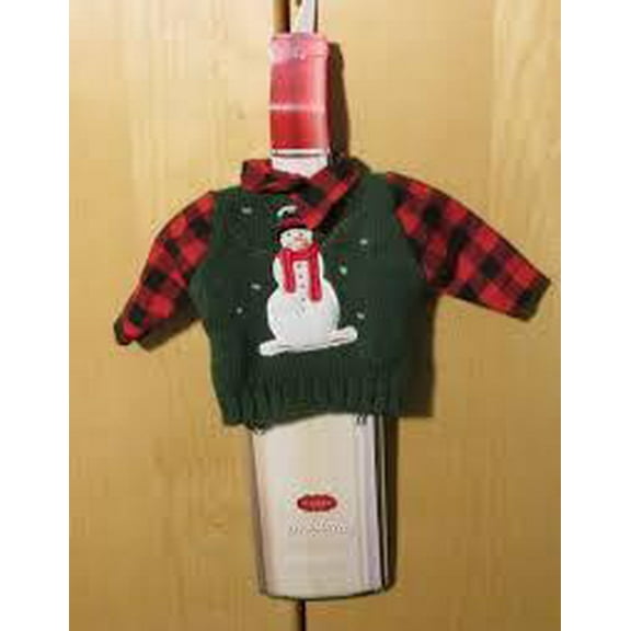 Christmas Wine Bottle Cover Wrap Hugger Party Gift (Ugly Sweater Snowman)