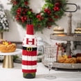 thumbnail image 1 of Christmas Wine Bottle Sweater Cover,Christmas Cute Wine Bottle Covers,Christmas Burlap Wine Gift Bags,Knitted Alphabet Wine Bottle Sleeve Red and White 26 Letters DIY Wine Bottle Decoration, 1 of 9