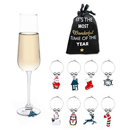 Christmas Wine Charms (Set of 9)