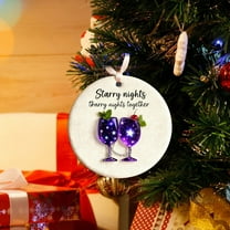 Wine Glass Themed Christmas Ornament - Festive Holiday Decoration & Christmas Tree Pendant, Adorable Design for Christmas Tree Decor, Party Ornaments, Perfect Festive Accessory, 3.15in/8cm, B