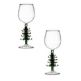 thumbnail image 1 of Christmas Wine Glasses With Stem, Green Christmas Tree Wine Glasses Set of 2, Festive Holiday Drinkware, Perfect for Parties & Gifts, 1 of 6