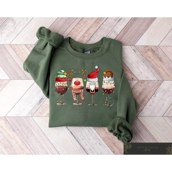 Christmas Wine Sweatshirt, Christmas Spirits Sweater, Christmas Gift, Wine Lover Shirt