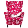 thumbnail image 1 of Christmas Wingback Chair Slipcover, Red Stretch Wing Chair Covers 2 Piece-AND-standard, 1 of 5