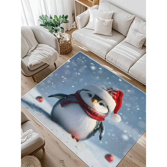 Christmas Winter Area Rug for Bedroom 3x5 Ft Snowflake Red Ball Funny ...