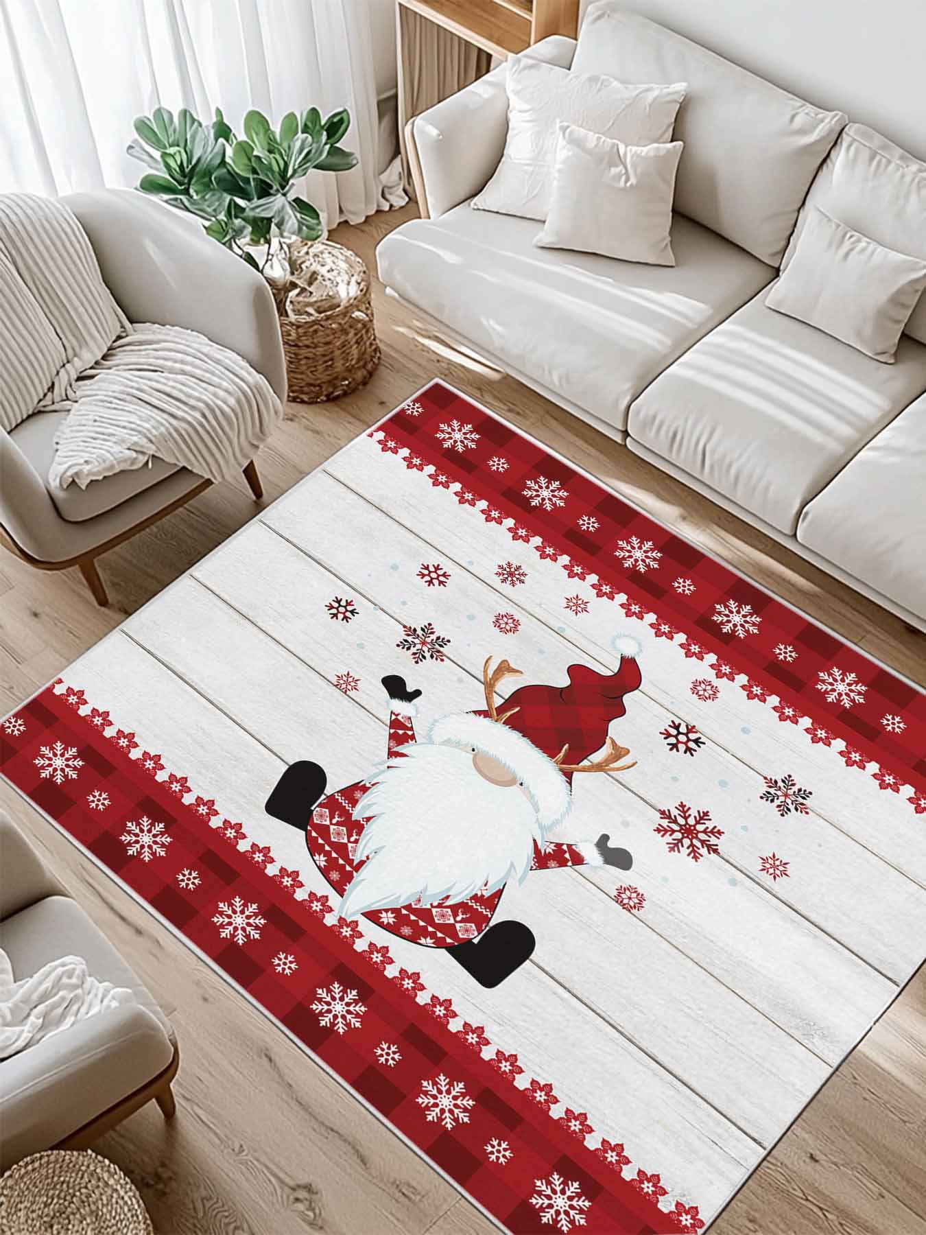 Christmas Winter Area Rug for Bedroom 5x7 Ft Holiday Xmas Dwarf ...
