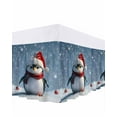 thumbnail image 1 of Christmas Winter Bed Skirt California King Size 16&nbsp;Inch Drop, Snowflake Red Ball Funny Wrap Around Dust Ruffle Bedskirts, Wrinkle & Fade Resistant Easy Fit Bedskirt with Adjustable Elastic, 1 of 8