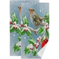 thumbnail image 1 of Christmas Winter Bird Hand Towels, Winter Snow Tree Kitchen Towel Ultra Soft and Absorbent,Decorative Fingertip Face Towel for Bathroom Hotel, 2 PCS, 28.3"x 14.4", 1 of 6