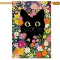 thumbnail image 1 of Christmas Winter Black Cat Garden Flag 28x40 Inch Double Sided Holly Berries Welcome Small Burlap Flag Xmas Farmhouse Outside Outdoor Holiday Yard Decoration, 1 of 6