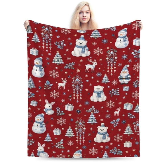 Christmas Winter Blanket Gift Throw Blanket Cozy Soft Holiday Home Decor Gift for Christmas Lovers 50x40