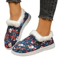 thumbnail image 1 of Christmas Winter Boots for Women 2025 Xmas Fuzzy Snow Ankle Booties Santa Casual Cozy Slip on Penny Loafer Flats Walking Shoes C Size 7.5, 1 of 1