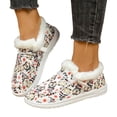 thumbnail image 1 of Christmas Winter Boots for Women 2025 Xmas Fuzzy Snow Ankle Booties Santa Casual Cozy Slip on Penny Loafer Flats Walking Shoes D Size 7, 1 of 7