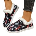 thumbnail image 1 of Christmas Winter Boots for Women 2025 Xmas Fuzzy Snow Ankle Booties Santa Casual Cozy Slip on Penny Loafer Flats Walking Shoes G Size 8, 1 of 6