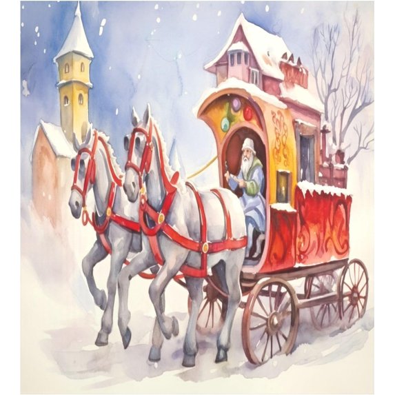 Christmas Winter Carriages Dishwasher Magnet Covers for The Front Magnetic Dishwasher Decorative Cover Home Cabinet Decals 23" x 26" Refrigerator Door Decor