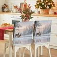 thumbnail image 1 of Christmas Winter Chair Covers Set of 1 Elk Snowflake Tree Scenery Retro Decoration Chair Back Covers Stretch Removable Washable Slipcovers Protector for Dining Room Kitchen Party Decor, 1 of 5