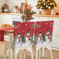 thumbnail image 1 of Christmas Winter Chair Covers Set of 4 Snowman Pine Needle Cardinal Xmas Tree Red Chair Back Covers Stretch Removable Washable Slipcovers Protector for Dining Room Kitchen Party Decor, 1 of 5