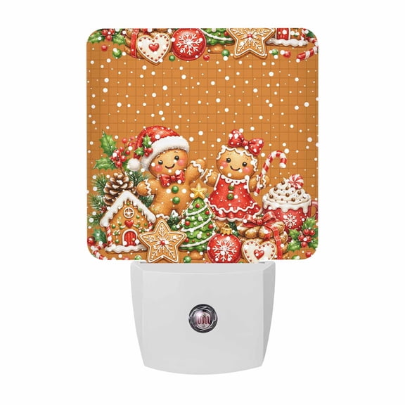 Christmas Winter Golden Amber Grid Night Lights, Smart Auto Dusk to Dawn Sensor Nightlights Plug-in Nightlight for Bedroom Bathroom Living Room Kitchen Hallway