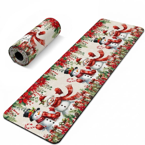 Potts Instulated Christmas Winter Heat Insulation Mats for Countertop Rustic Snowmen Red ...