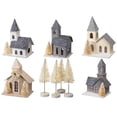 thumbnail image 1 of Christmas Winter Holiday Display Snowy Church Collection Sitter Set - Churches, 1 of 9